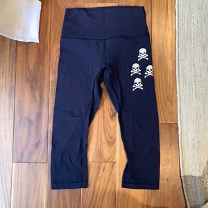 Soulcycle branded with skulls Lulu lemon aligns